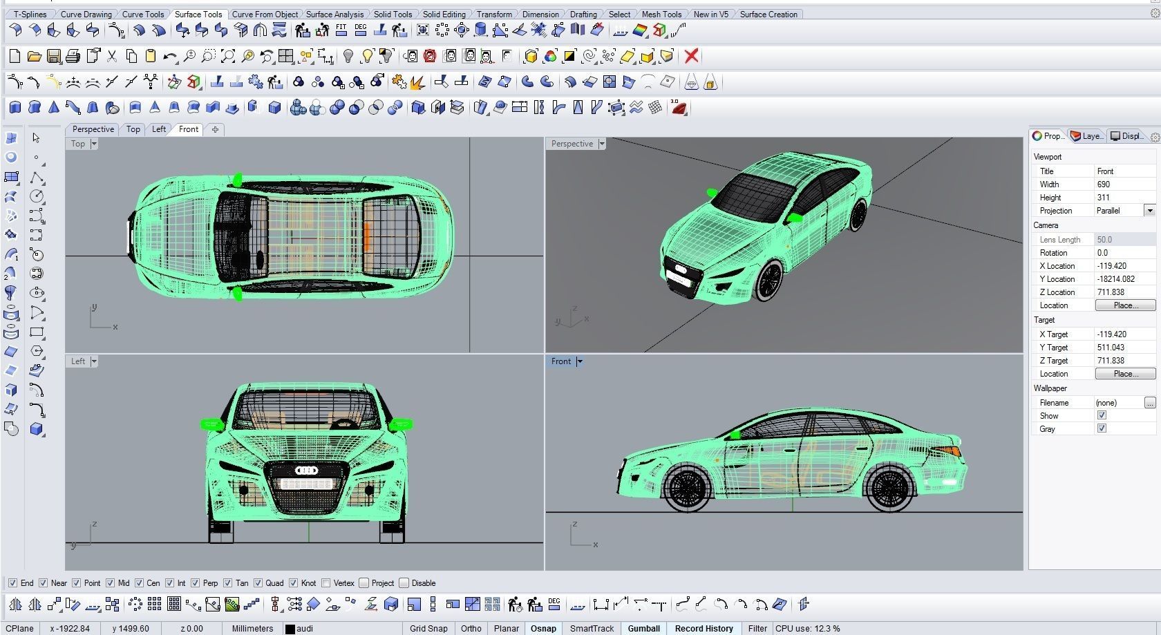 Audi-A6 car 3D model_6