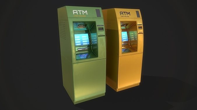 ATM cash machine Low-poly 3D model