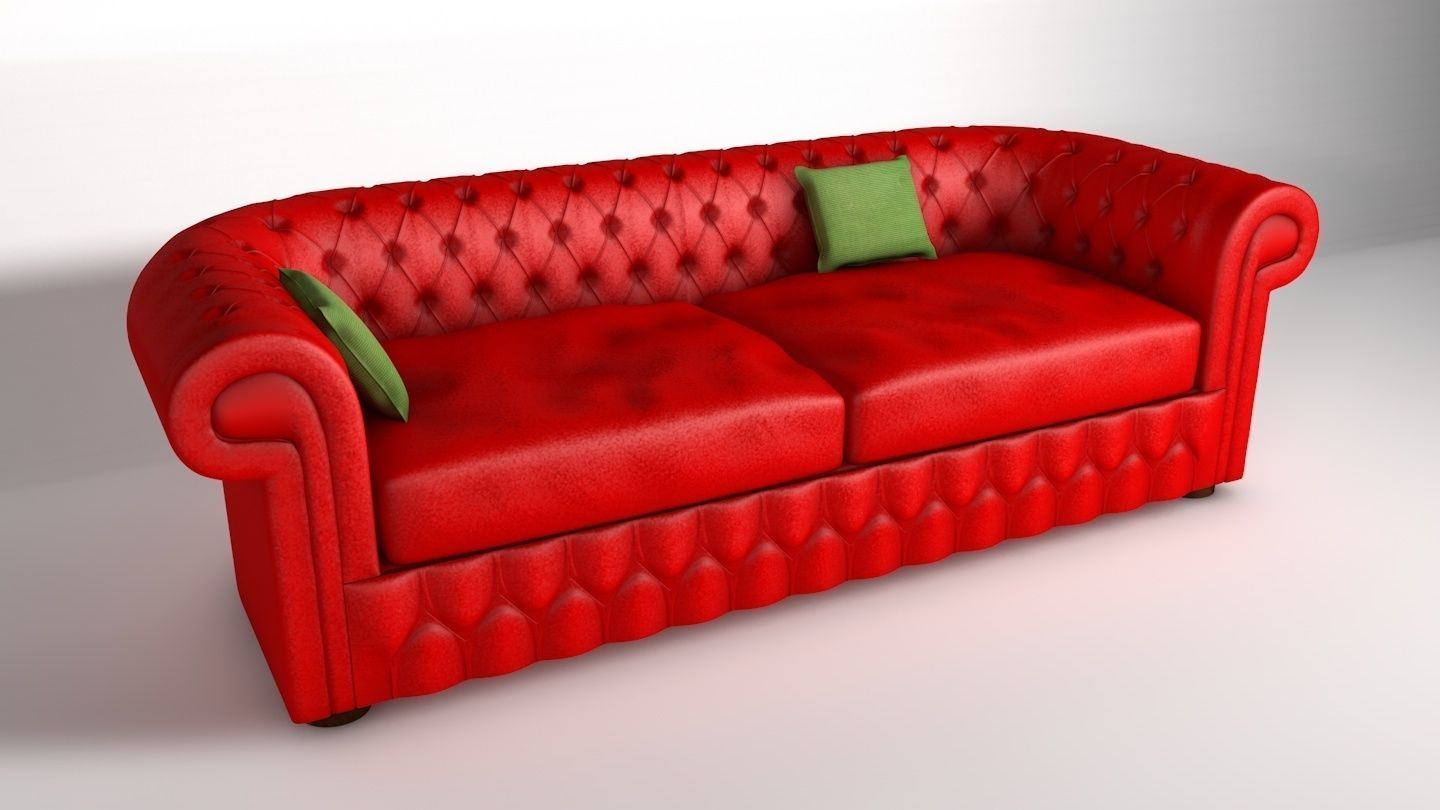 Chesterfield sofa 3D model_2
