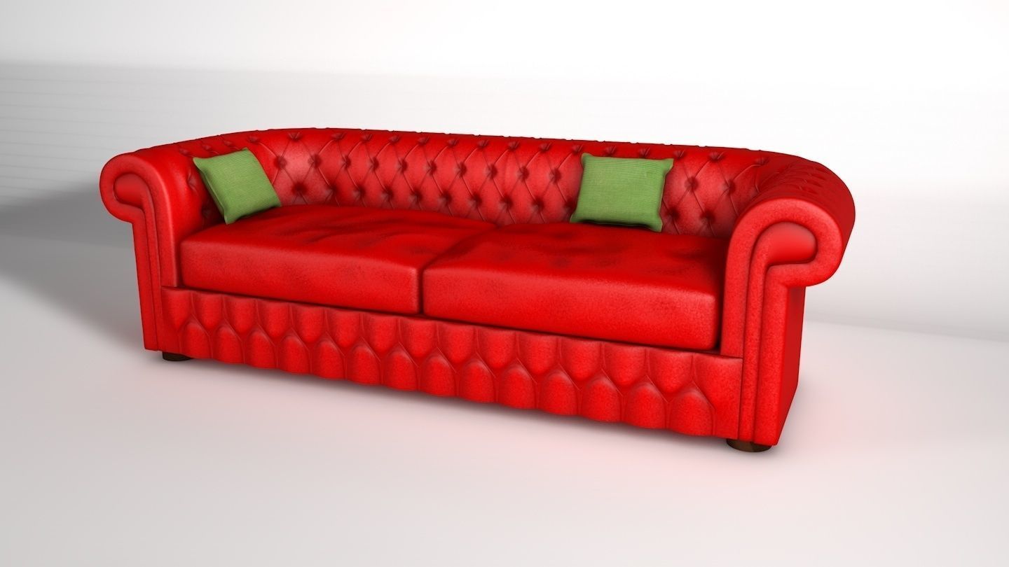 Chesterfield sofa 3D model_6