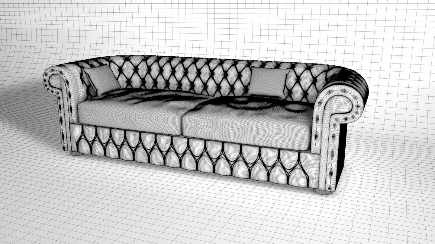 Chesterfield sofa 3D model_3