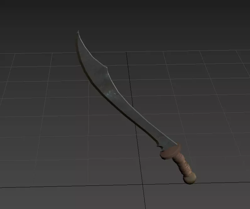Semi-Realistic Scimitar Sword Free low-poly 3D model_0