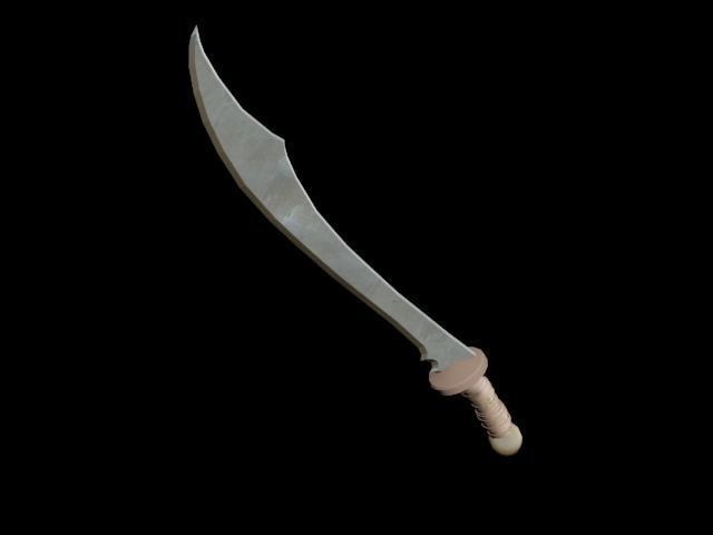Semi-Realistic Scimitar Sword Free low-poly 3D model_2