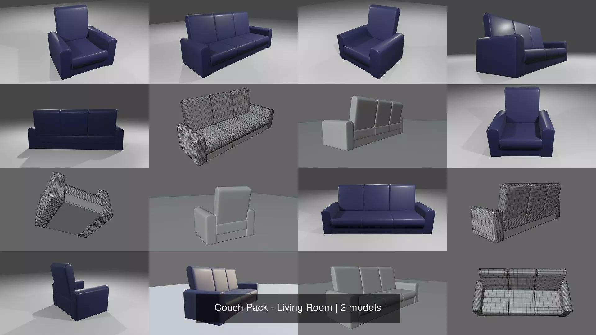 Couch Pack - Living Room 3D Model Collection_2