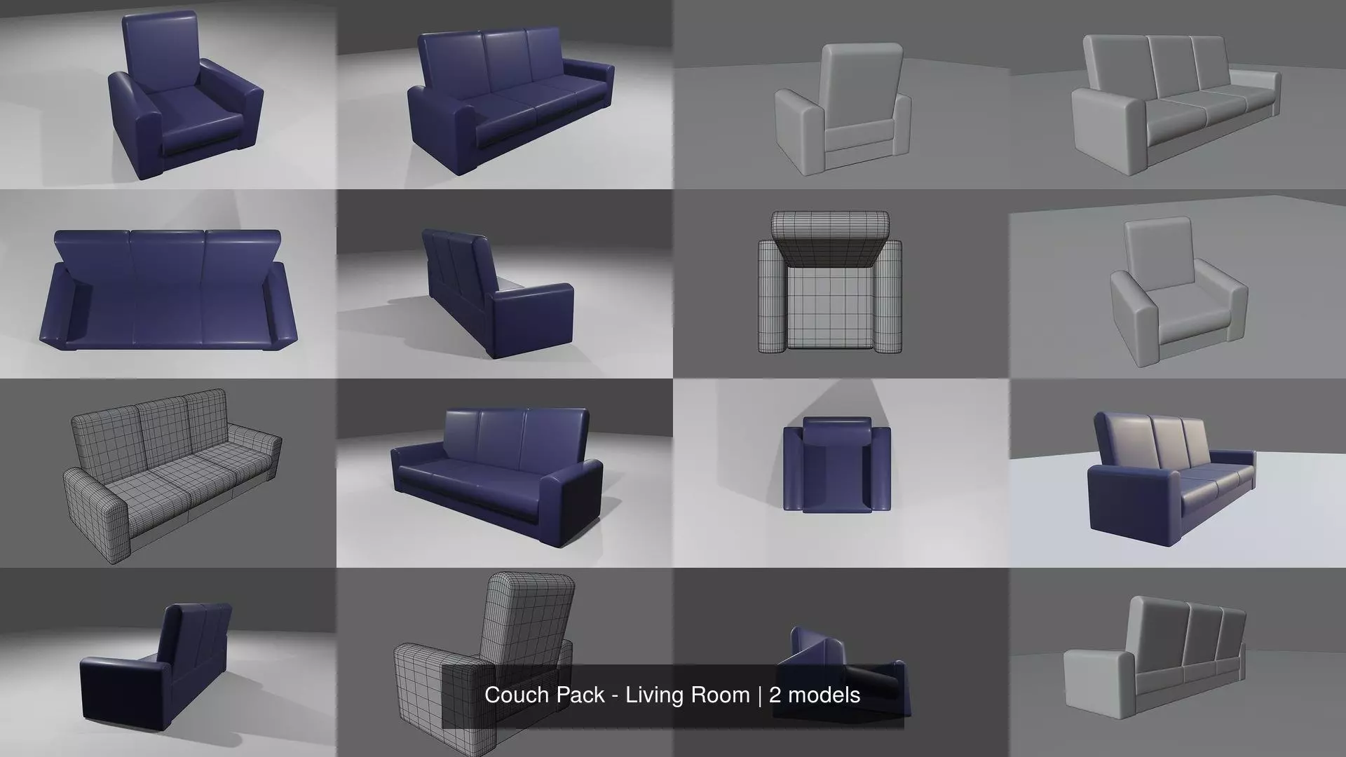 Couch Pack - Living Room 3D Model Collection_1