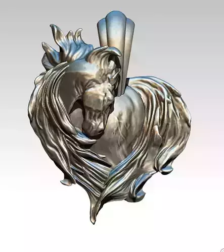 Horse pendant  Love Heart Symbol 3D print model