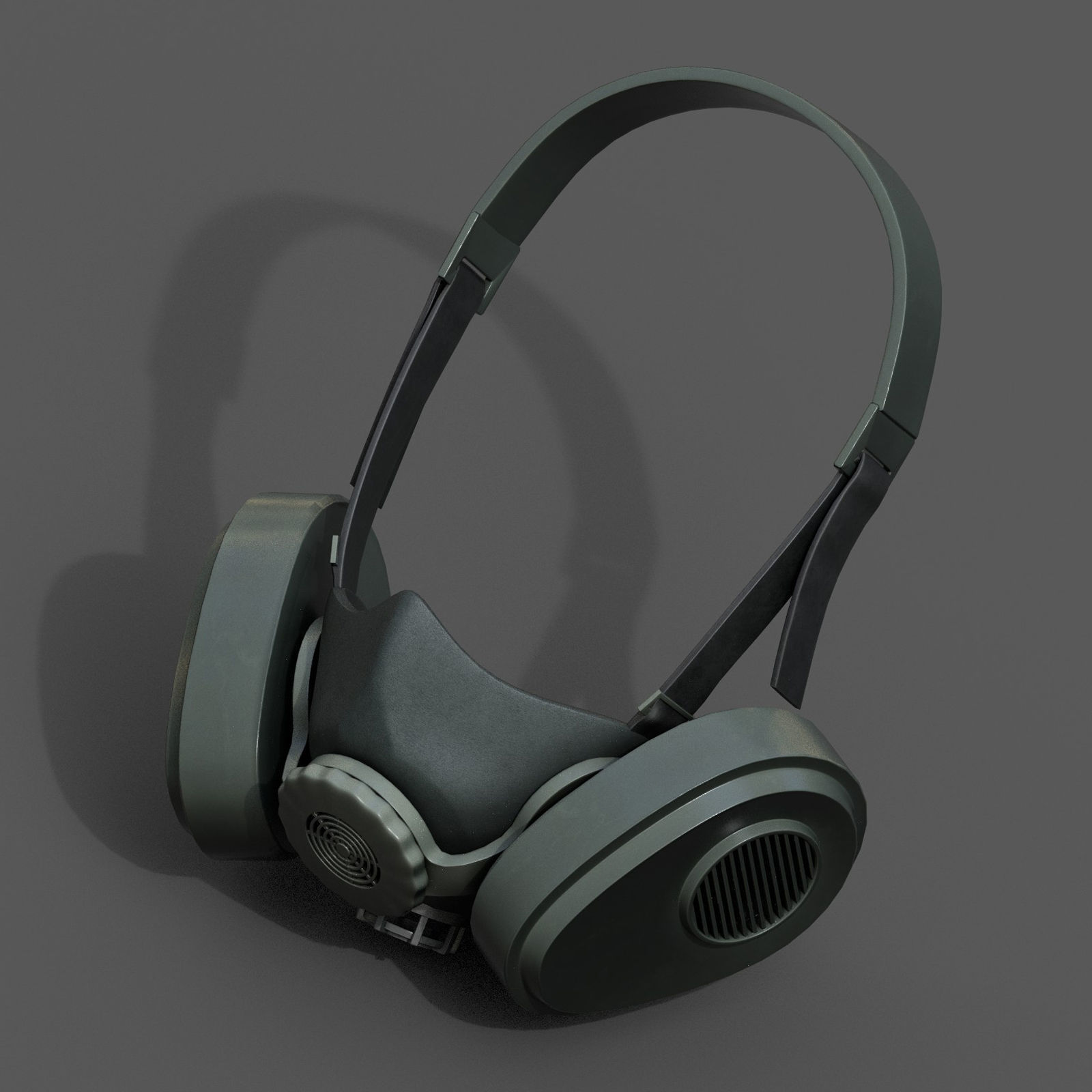 Gas mask helmet 3d model military combat fantasy cyborg armor  Low-poly 3D model_4