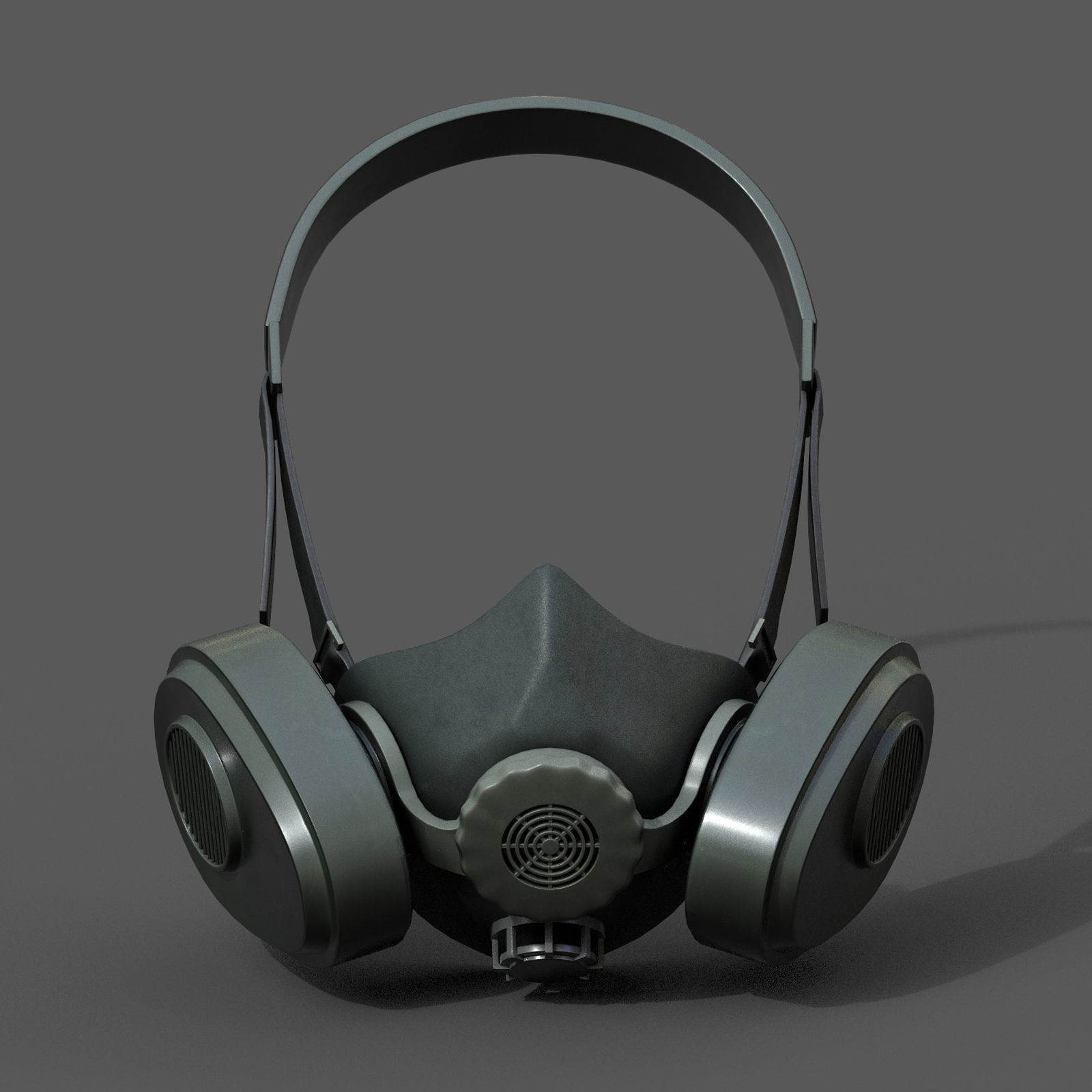 Gas mask helmet 3d model military combat fantasy cyborg armor  Low-poly 3D model_3