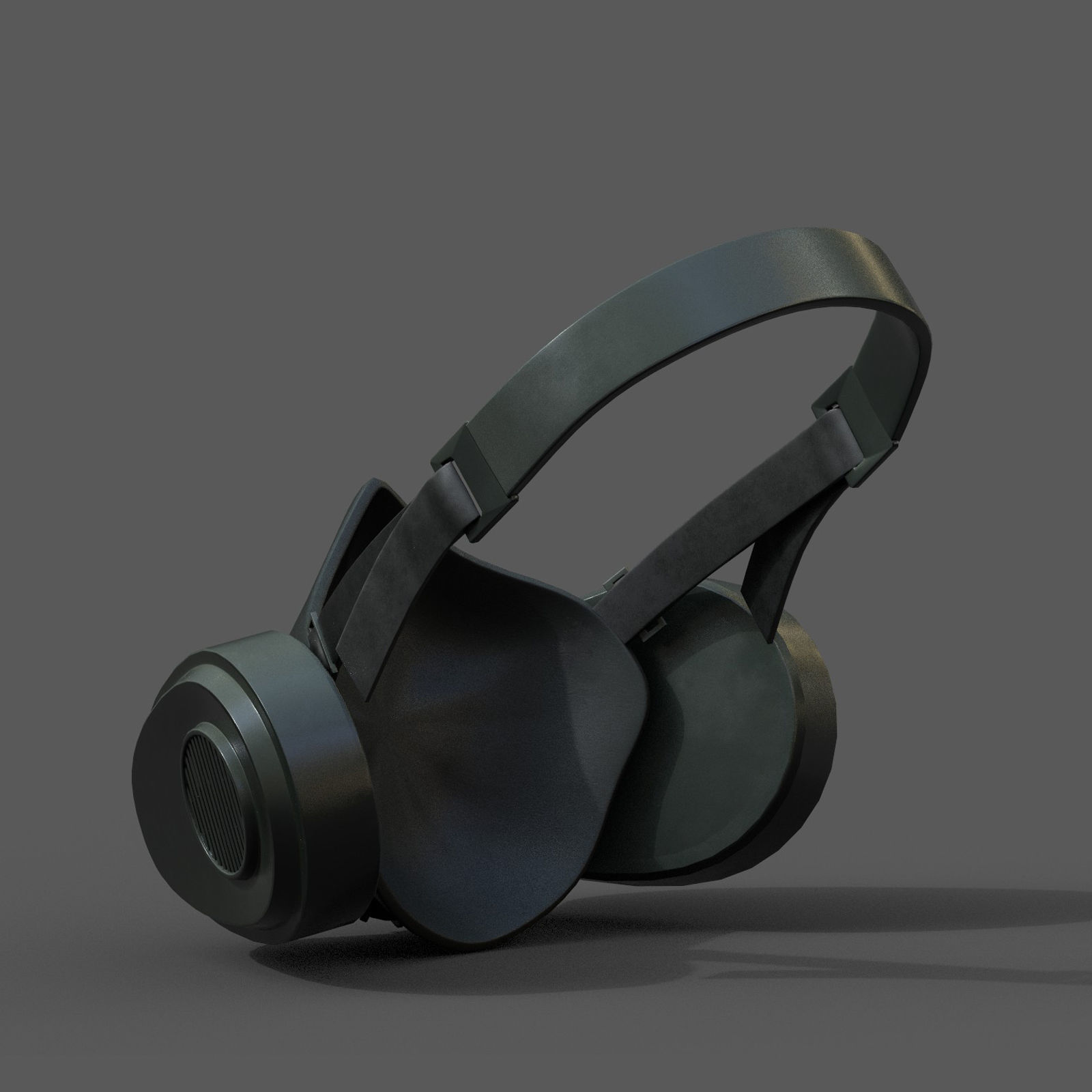 Gas mask helmet 3d model military combat fantasy cyborg armor  Low-poly 3D model_7