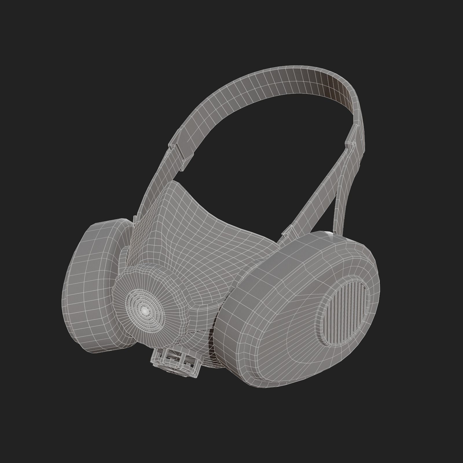 Gas mask helmet 3d model military combat fantasy cyborg armor  Low-poly 3D model_10