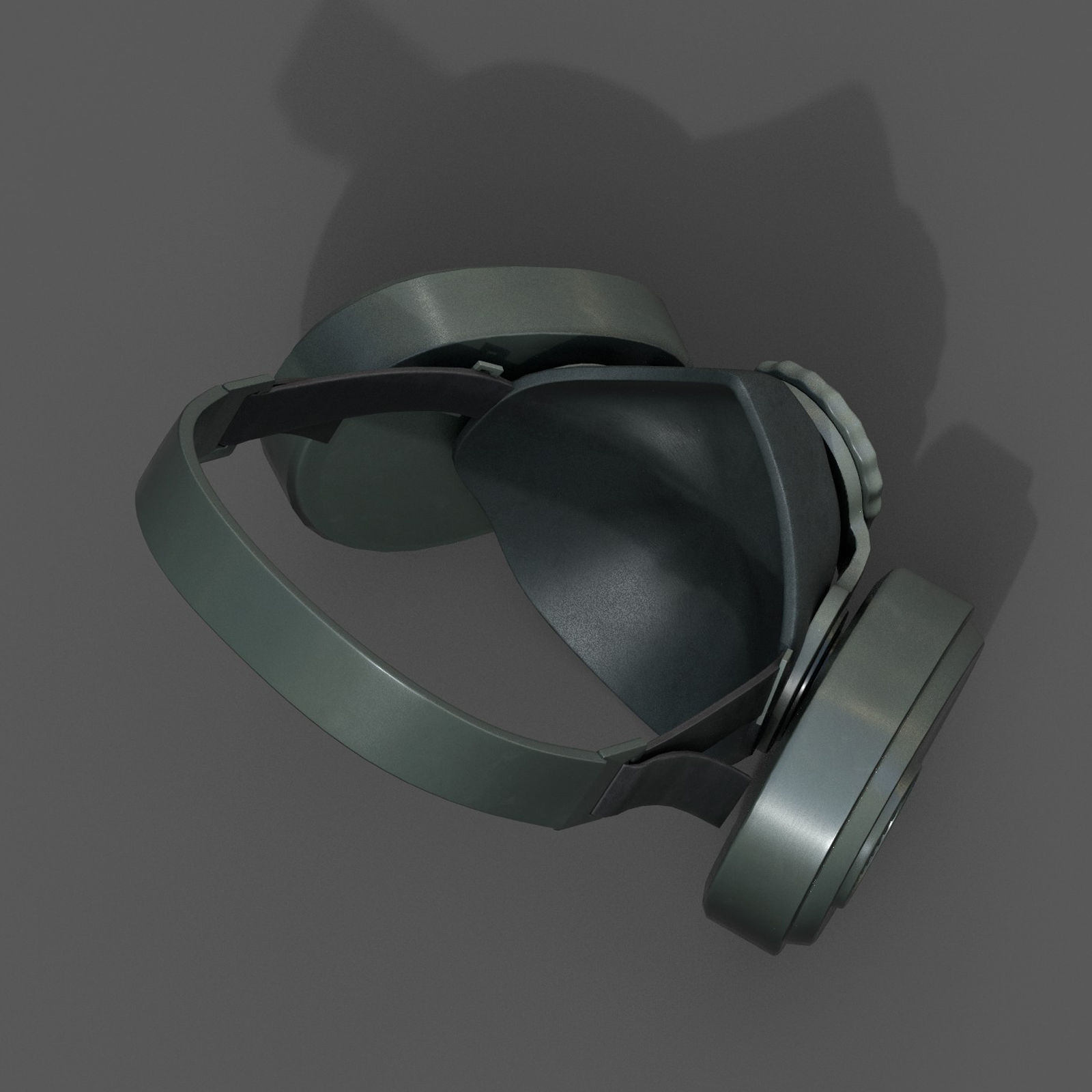 Gas mask helmet 3d model military combat fantasy cyborg armor  Low-poly 3D model_6