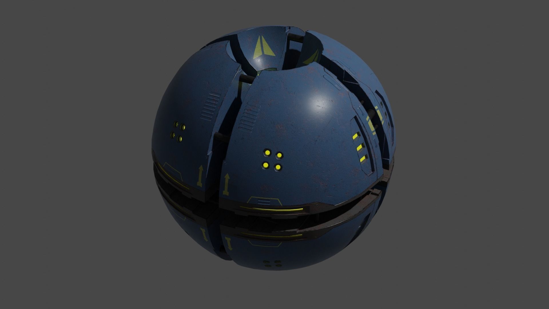 Old Y2J Hollow Sphere Low-poly 3D model_10
