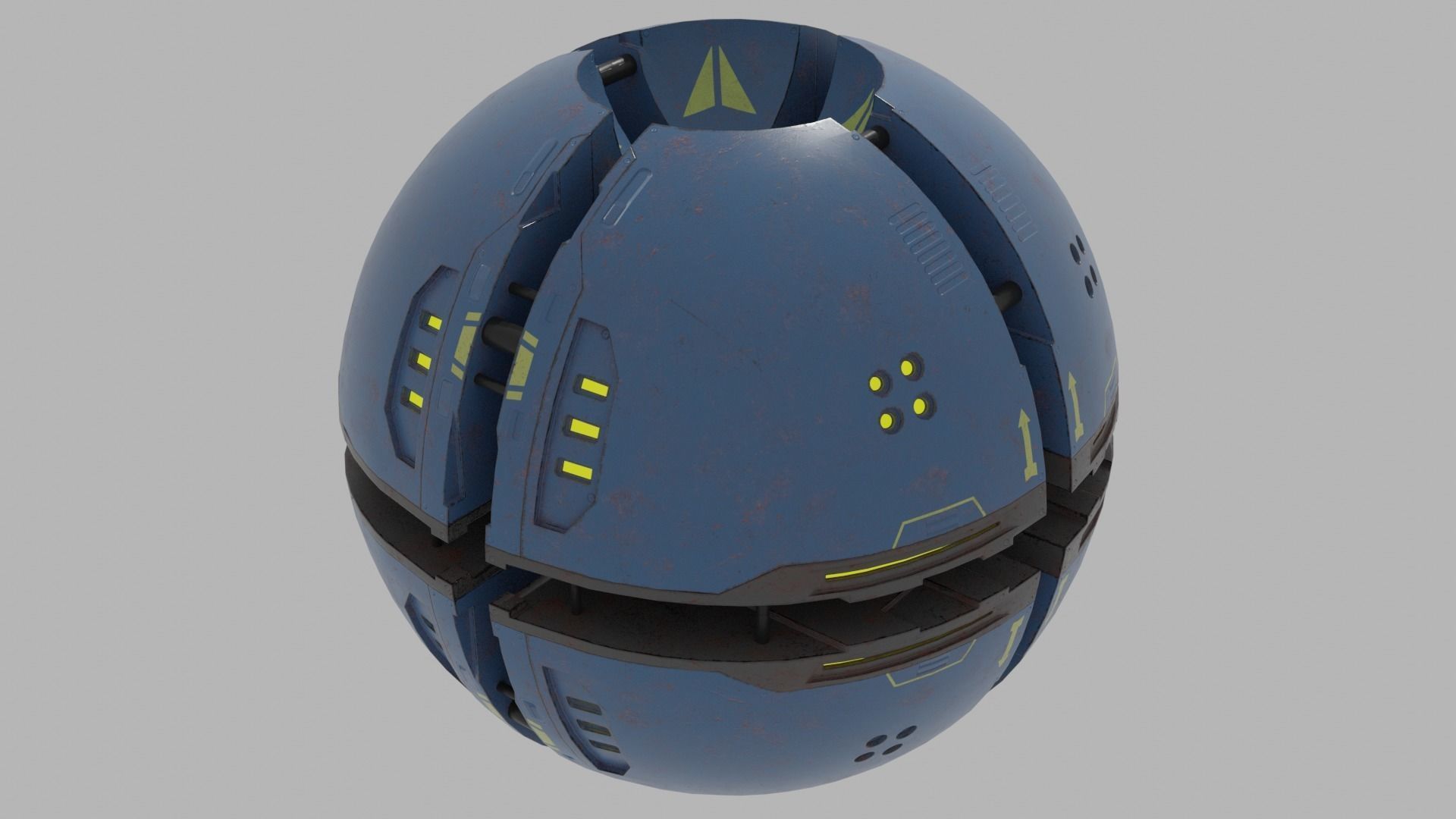 Old Y2J Hollow Sphere Low-poly 3D model_3