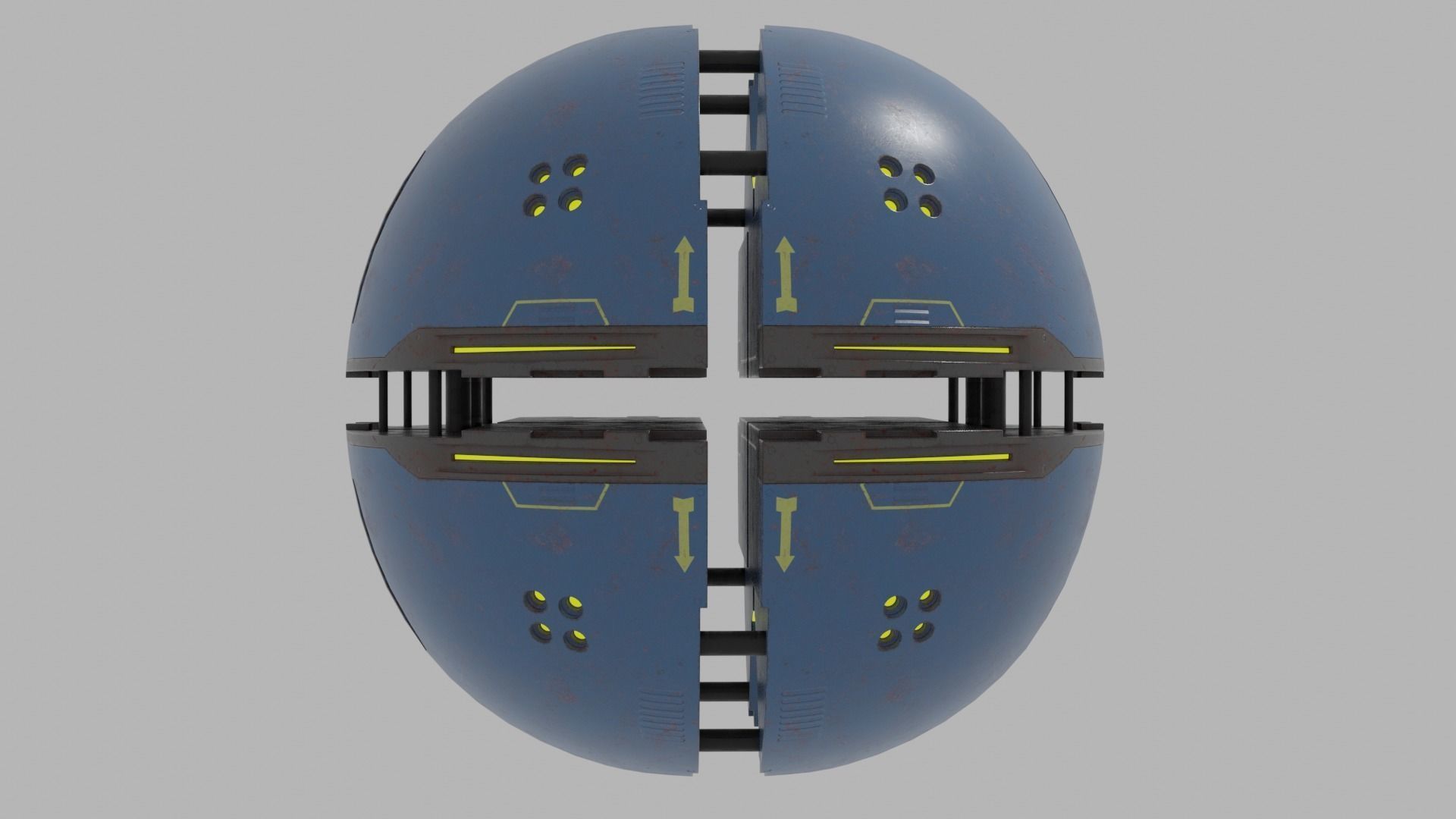 Old Y2J Hollow Sphere Low-poly 3D model_4