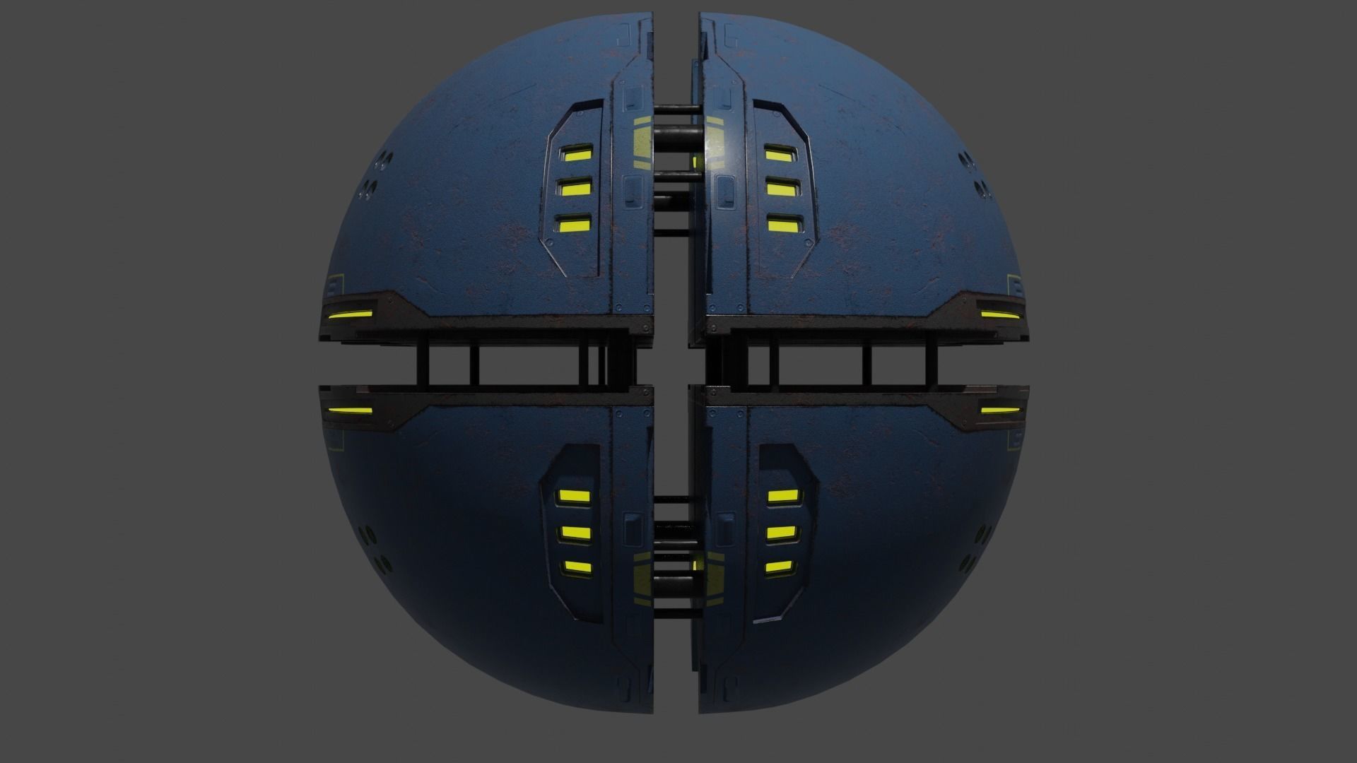 Old Y2J Hollow Sphere Low-poly 3D model_9
