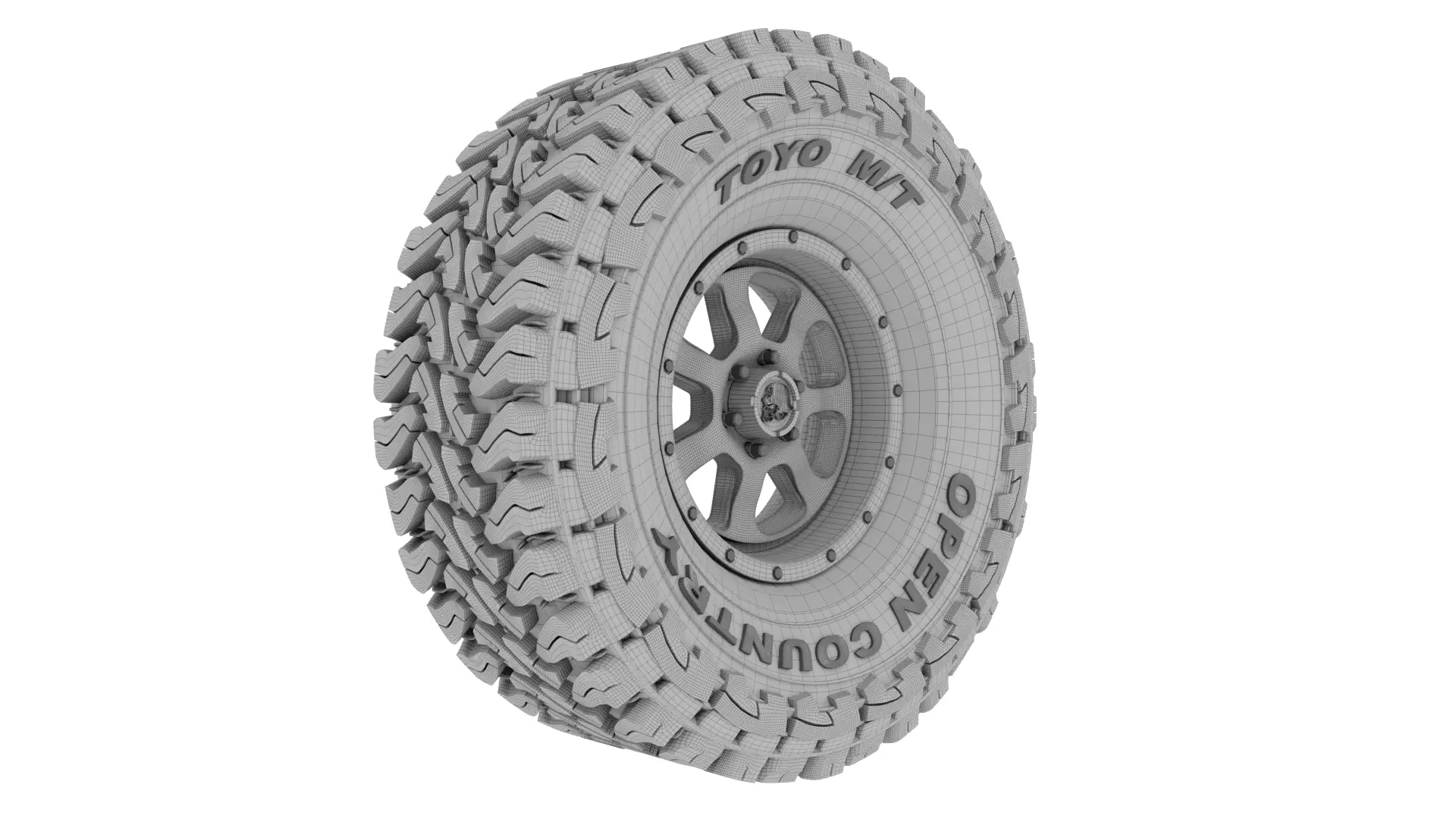Full Tire Set - Toyo Open Country  TIRE and RIMS 3D print model_0
