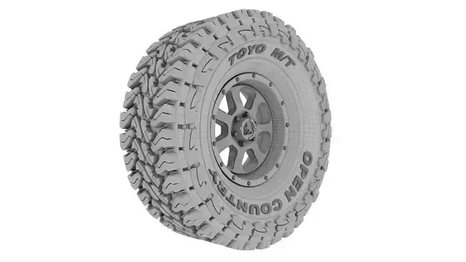 Full Tire Set - Toyo Open Country  TIRE and RIMS 3D print model