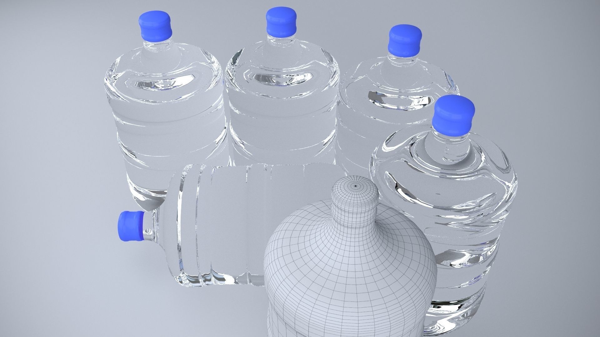 plastic Water bottle 15 liter Free 3D model_4