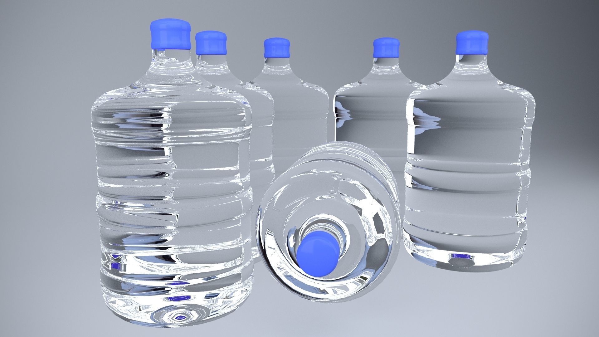 plastic Water bottle 15 liter Free 3D model_1