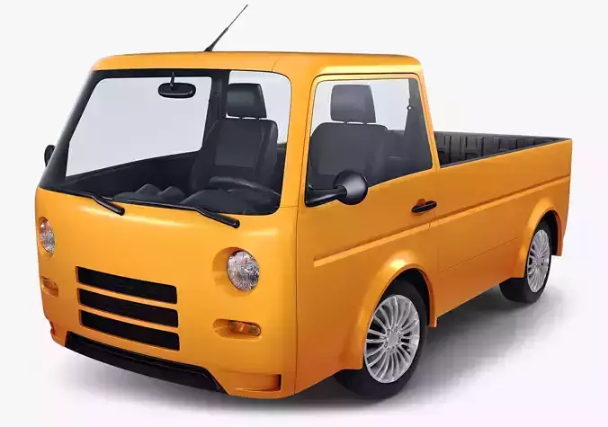Kei Truck Concept Retro Style Orange 3D model