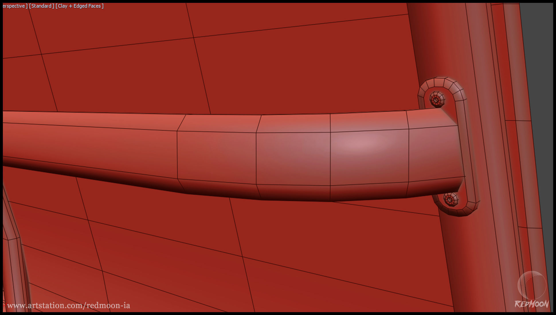 3 Seats waiting chair Free 3D model_11