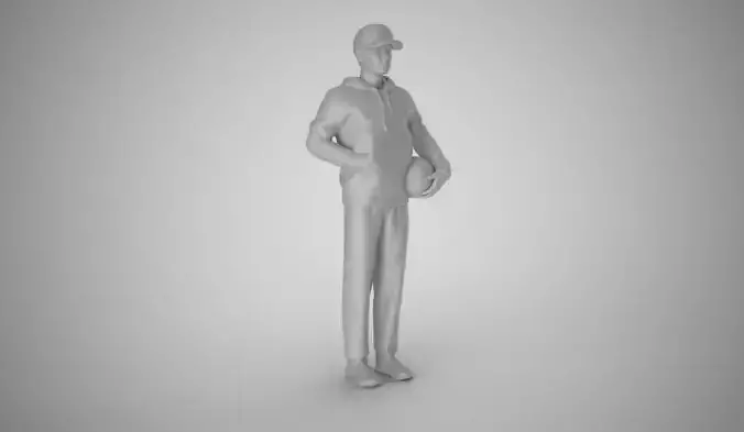 Coach man wearing hat 3D print model