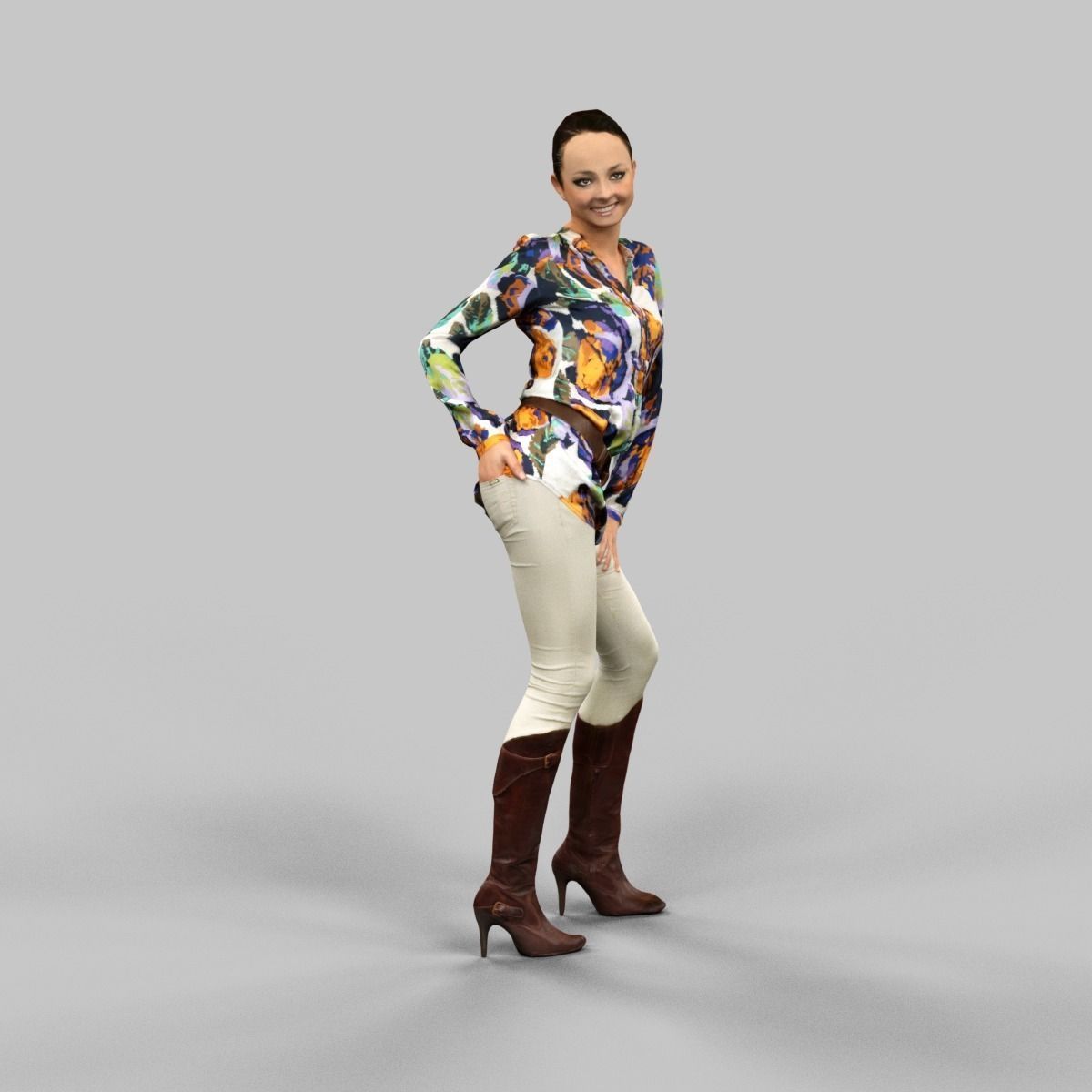 Girl in sexy Pose Low-poly 3D model_5