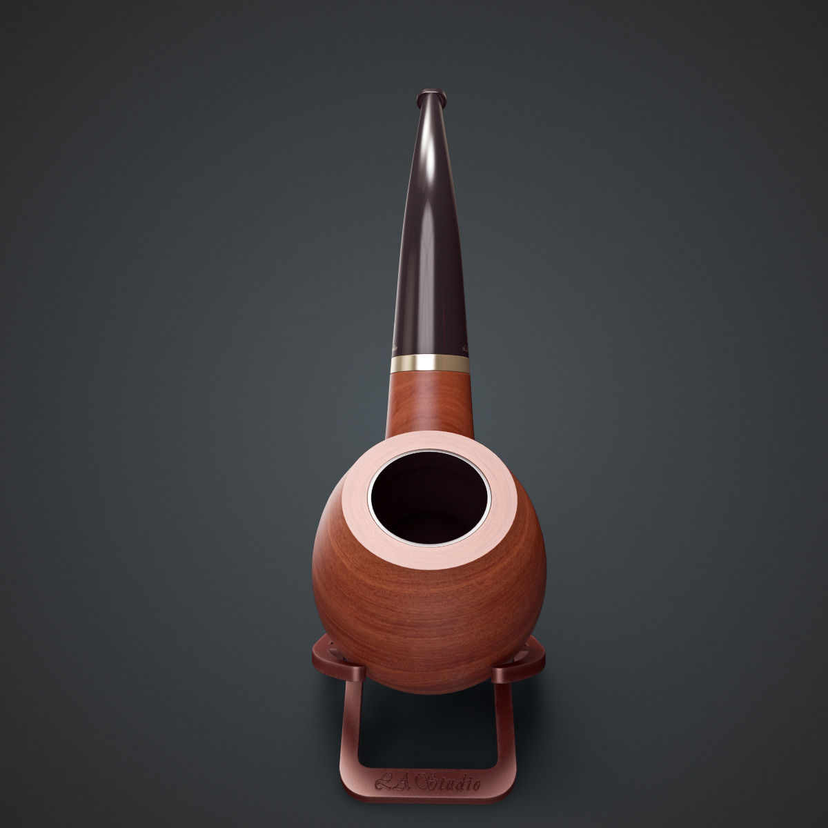 Smoking Pipe Interior Decoration Element Low-poly 3D model_4