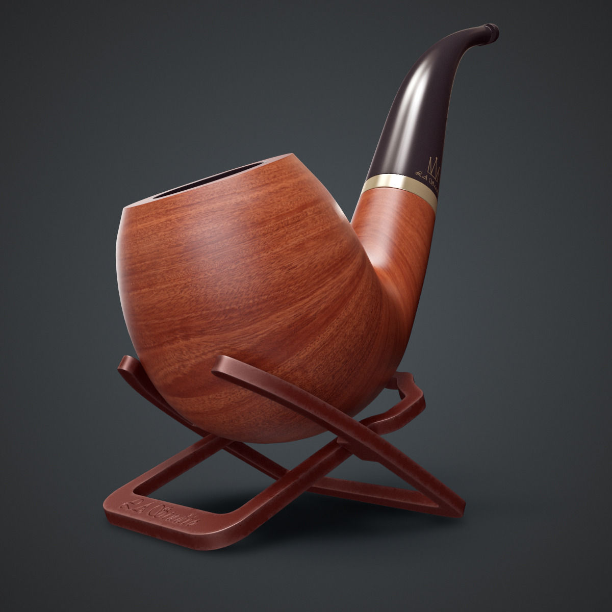 Smoking Pipe Interior Decoration Element Low-poly 3D model_2