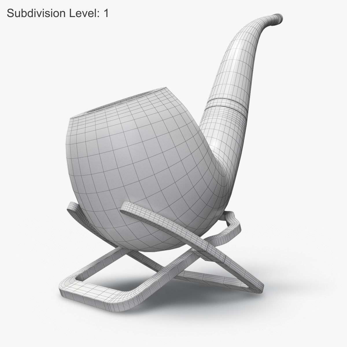 Smoking Pipe Interior Decoration Element Low-poly 3D model_23