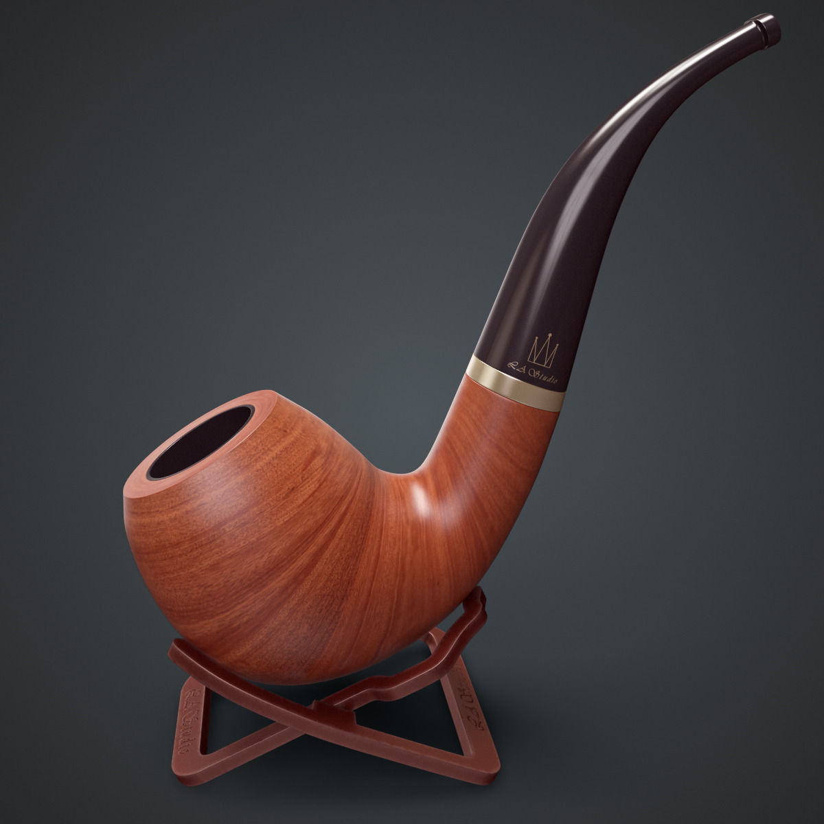 Smoking Pipe Interior Decoration Element Low-poly 3D model_1