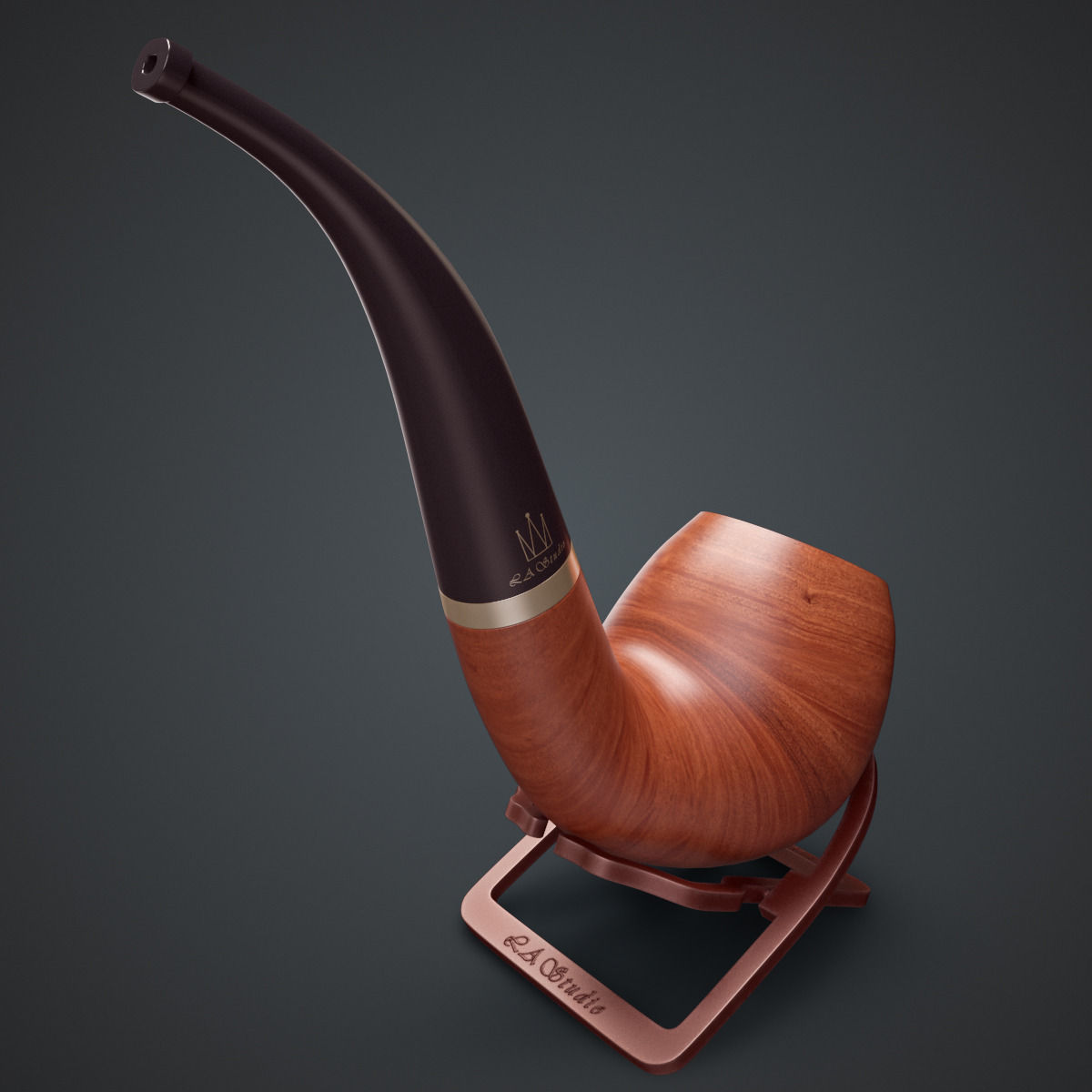 Smoking Pipe Interior Decoration Element Low-poly 3D model_5