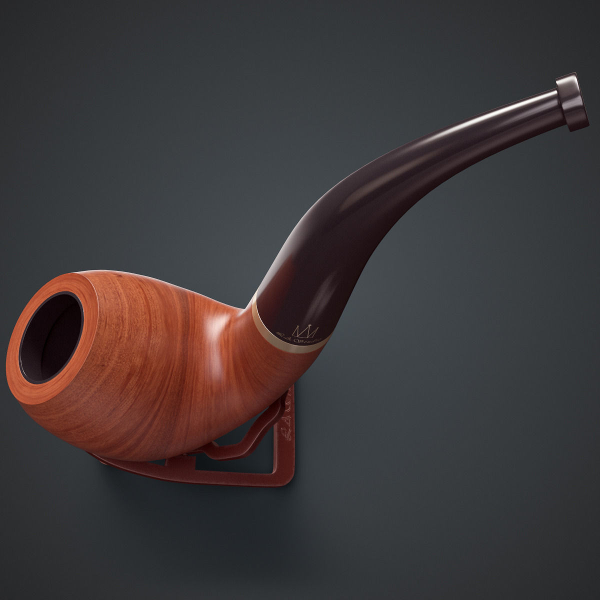 Smoking Pipe Interior Decoration Element Low-poly 3D model_6