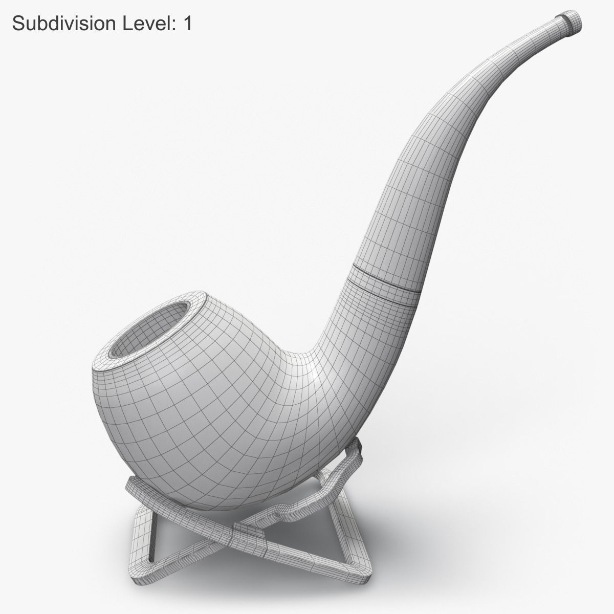 Smoking Pipe Interior Decoration Element Low-poly 3D model_21