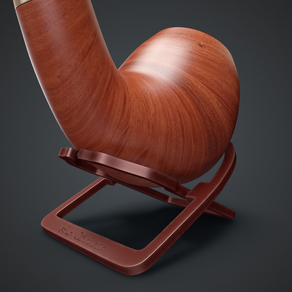 Smoking Pipe Interior Decoration Element Low-poly 3D model_8