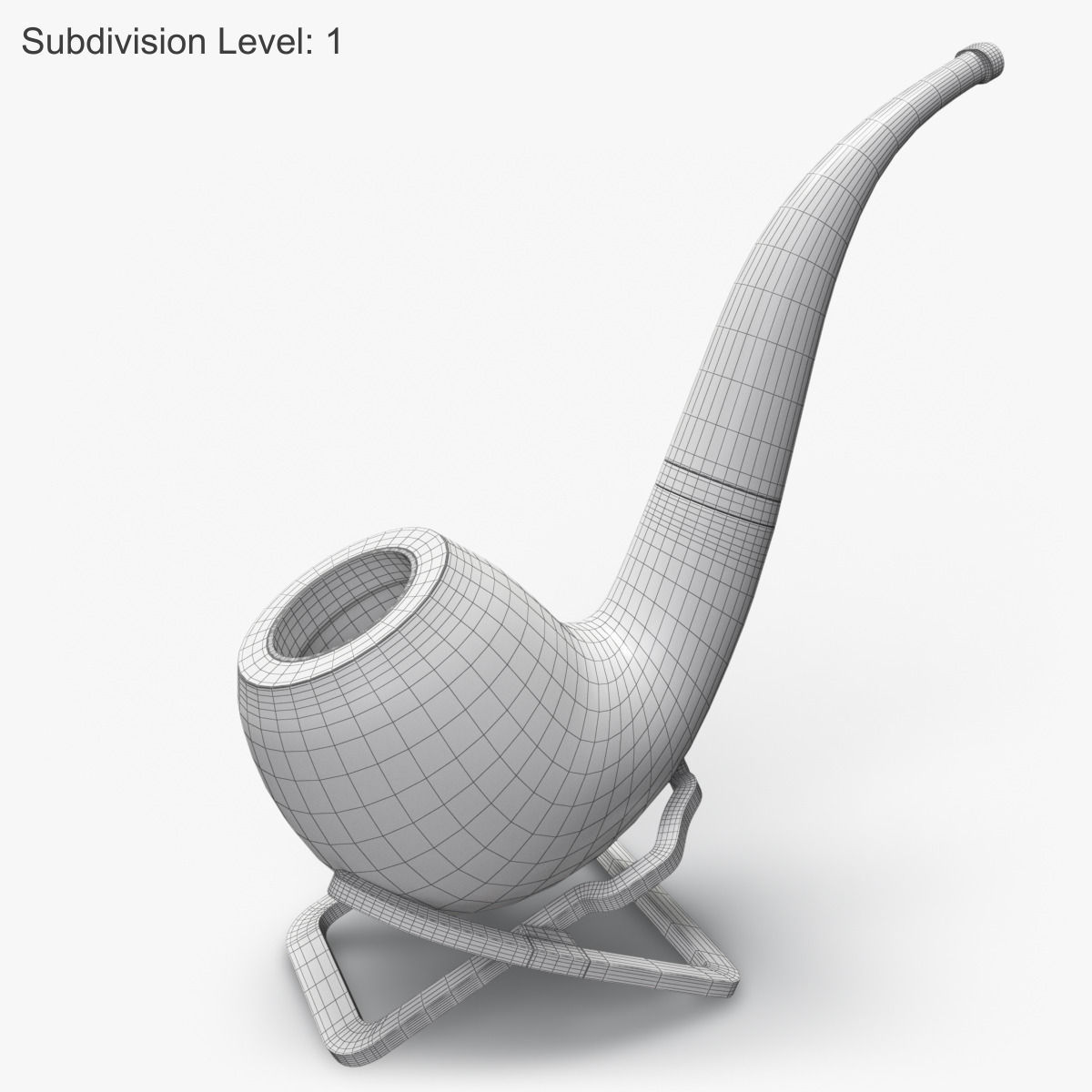 Smoking Pipe Interior Decoration Element Low-poly 3D model_18