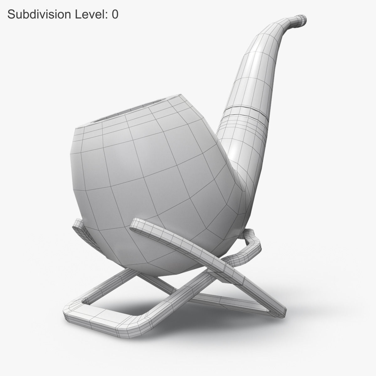 Smoking Pipe Interior Decoration Element Low-poly 3D model_13