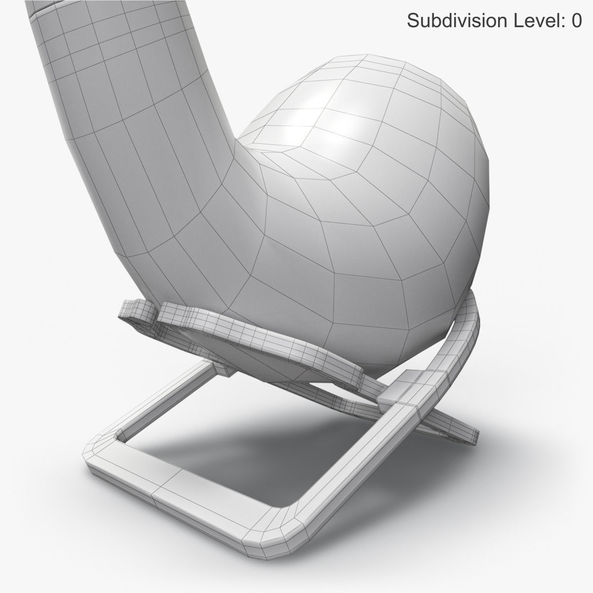 Smoking Pipe Interior Decoration Element Low-poly 3D model_16