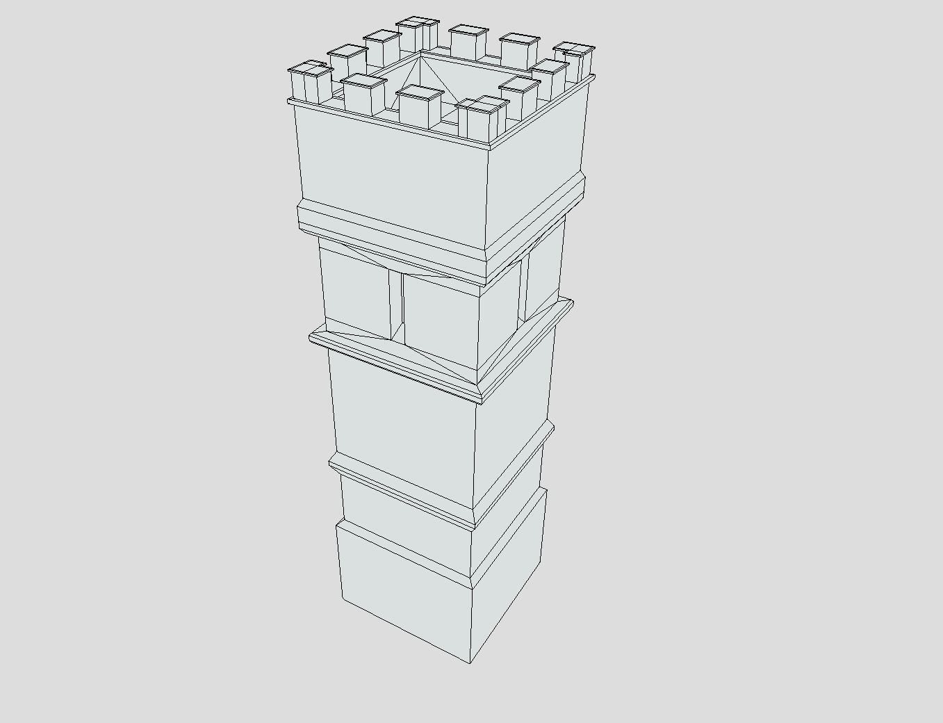 Medieval Tower Low-poly 3D model_11