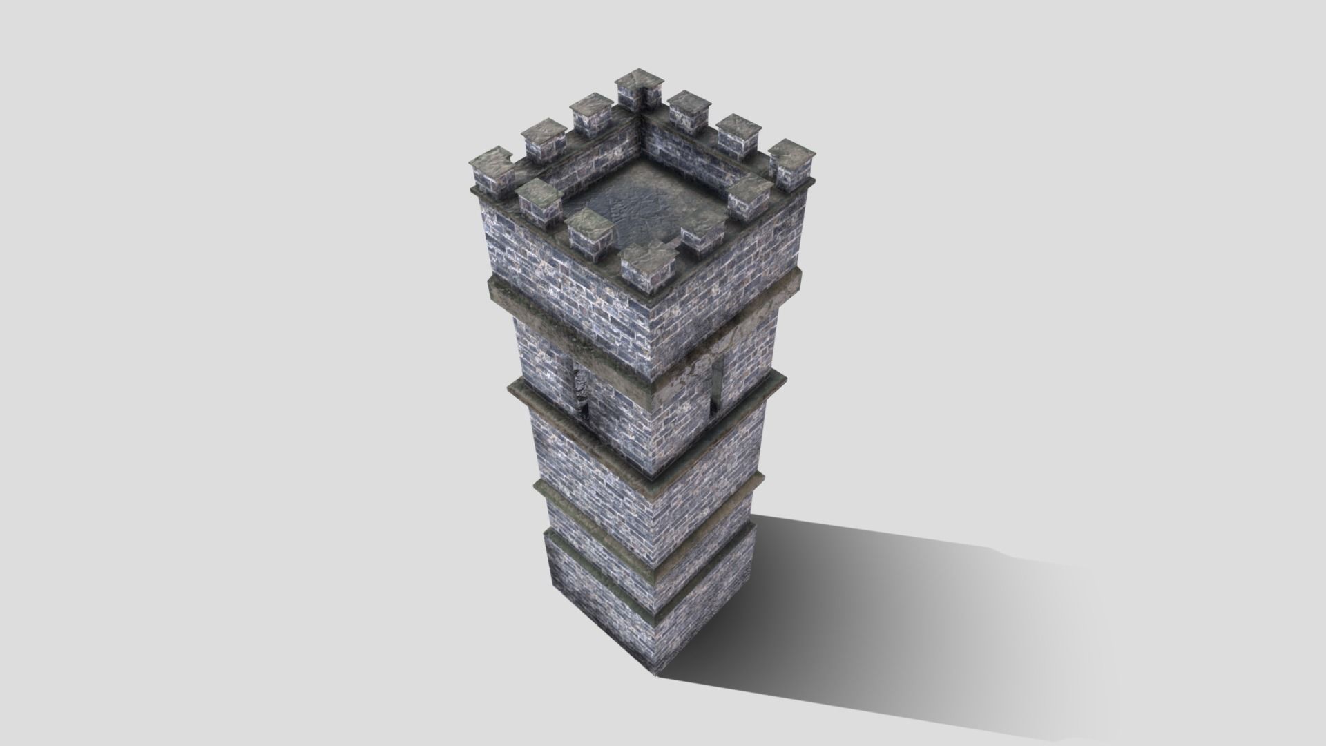 Medieval Tower Low-poly 3D model_2