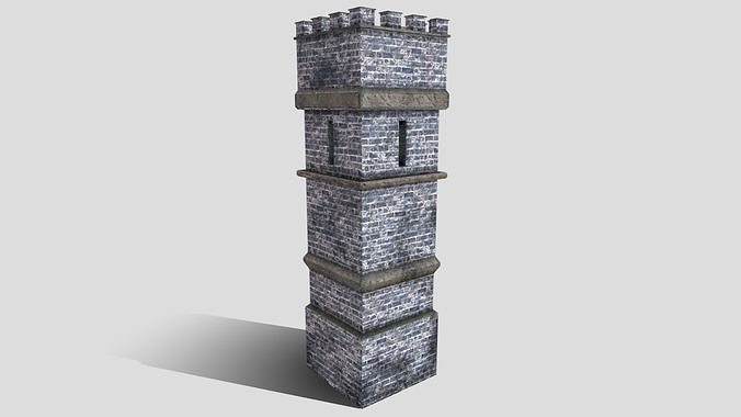 Medieval Tower Low-poly 3D model