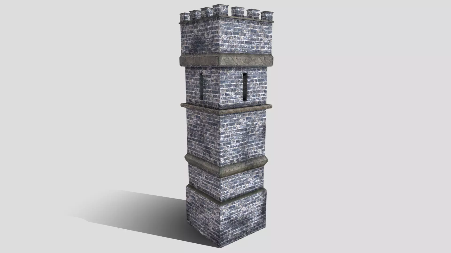 Medieval Tower Low-poly 3D model_0