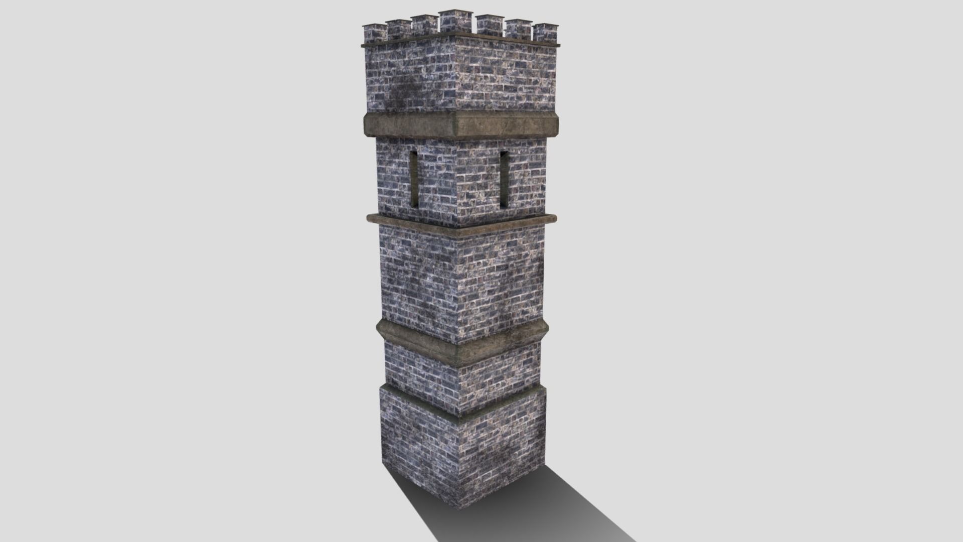 Medieval Tower Low-poly 3D model_4