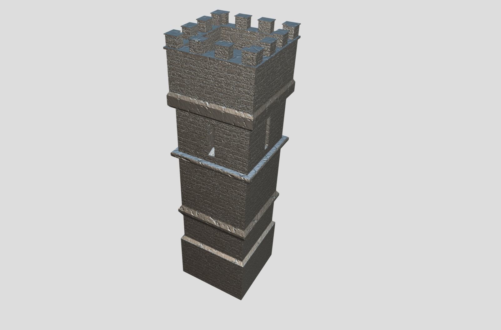 Medieval Tower Low-poly 3D model_12