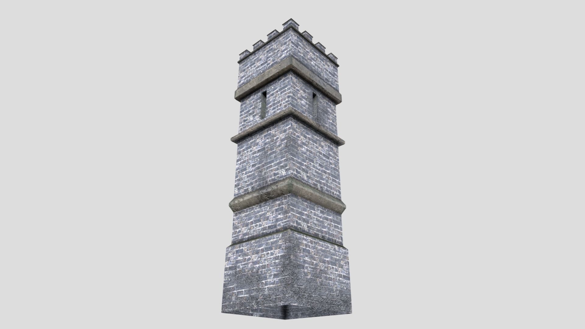 Medieval Tower Low-poly 3D model_1