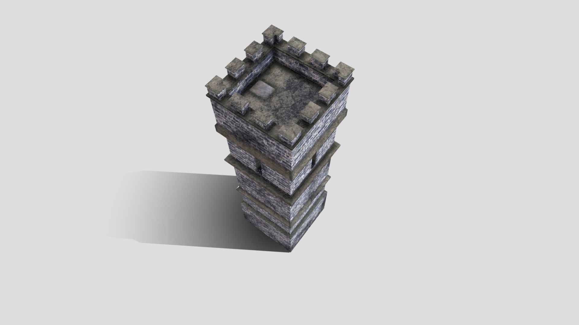 Medieval Tower Low-poly 3D model_3
