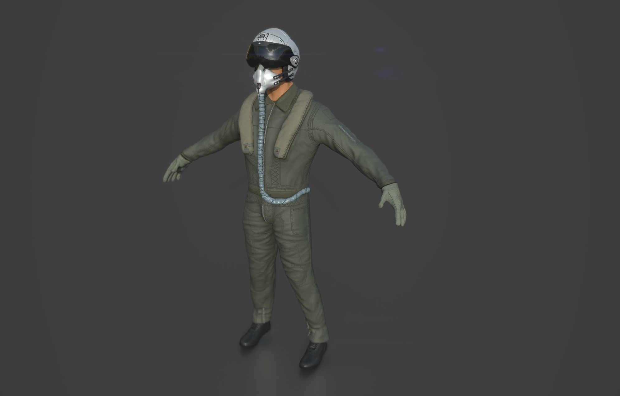 Pilot man in suit 3D model_3