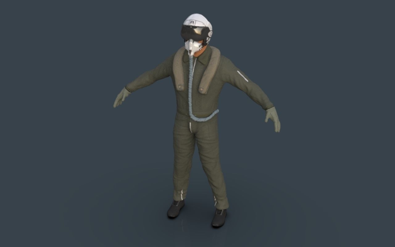 Pilot man in suit 3D model_40