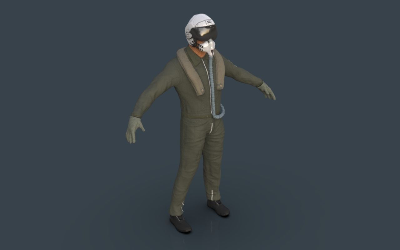Pilot man in suit 3D model_33