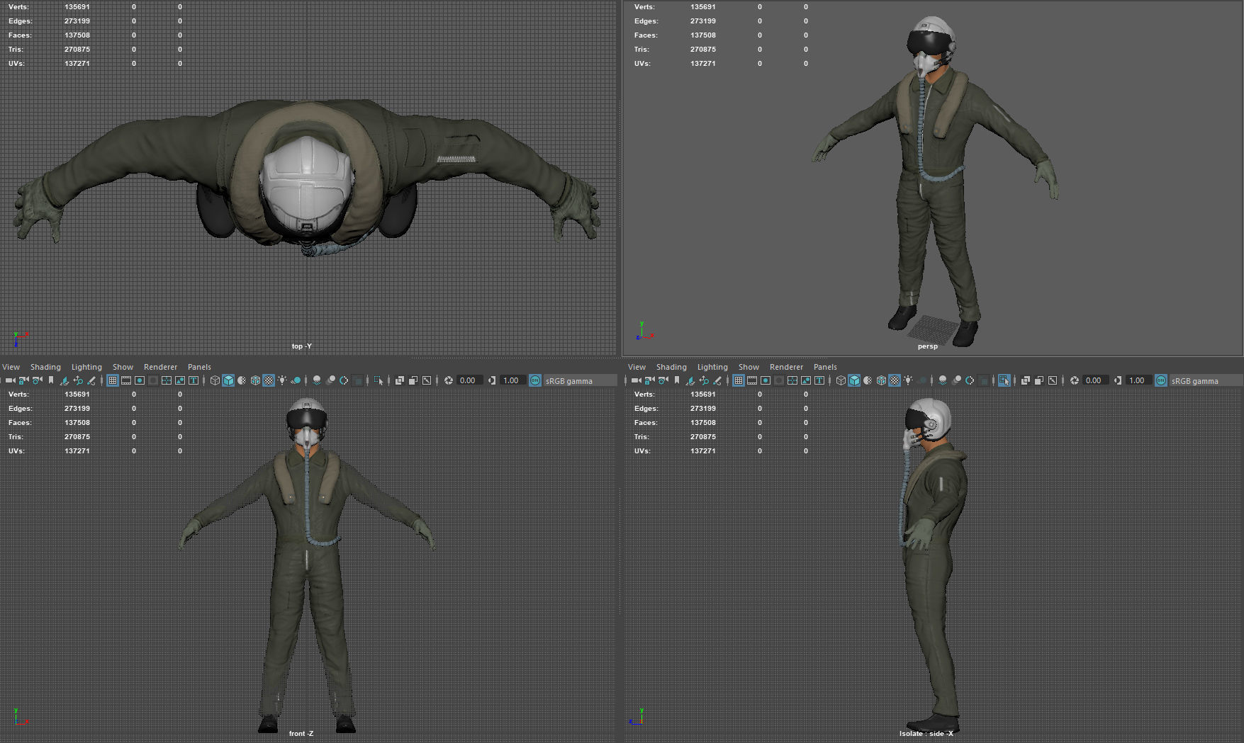 Pilot man in suit 3D model_12